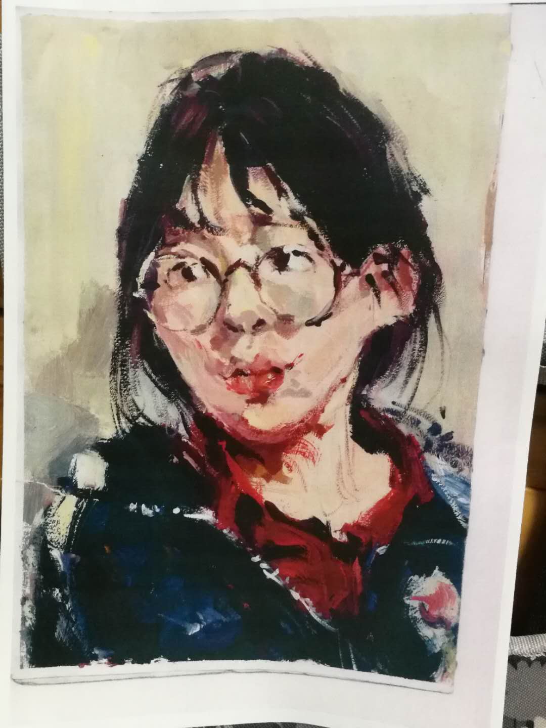 Expressive painted portrait by Xi Chen